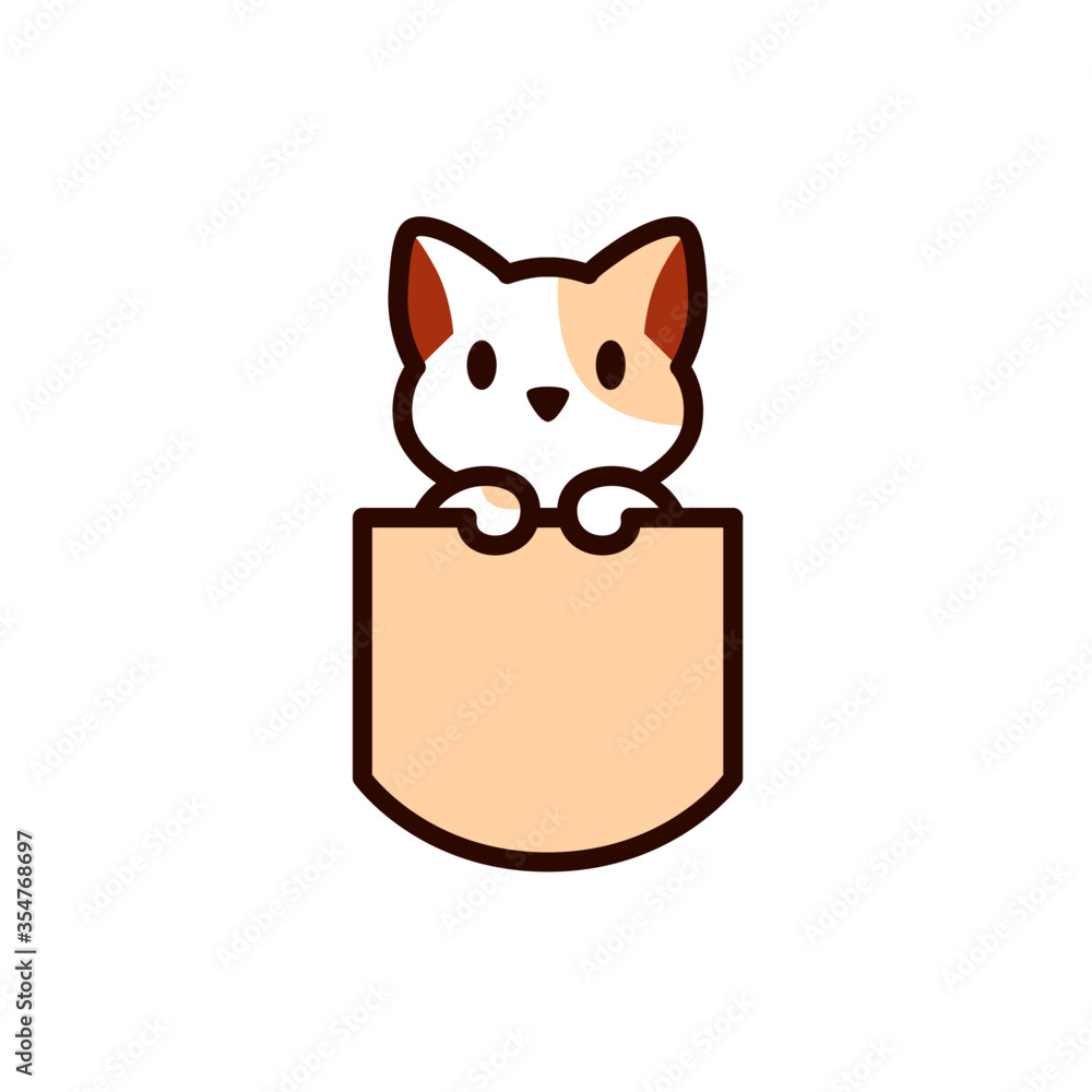Fototapeta premium cat in the pocket vector illustration