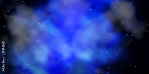 Dark BLUE vector layout with bright stars. Colorful illustration with abstract gradient stars. Design for your business promotion. © Guskova