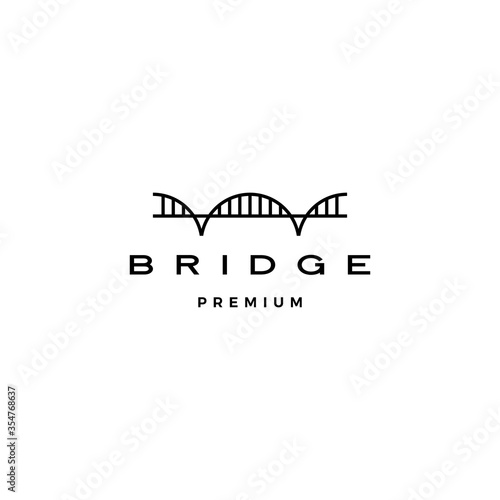 bridge logo vector icon illustration line outline monoline