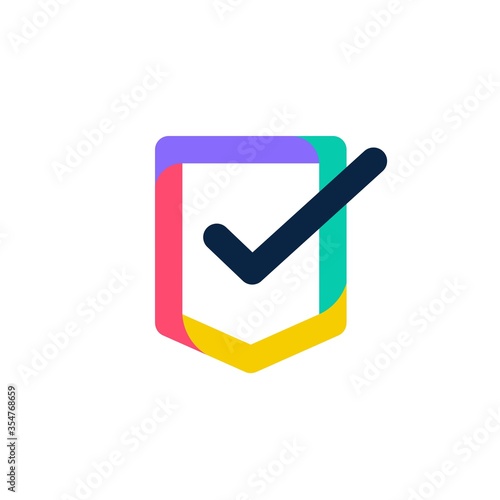 check shield logo vector icon illustration