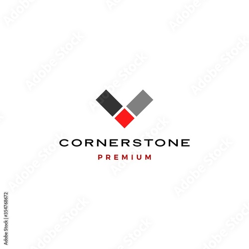 corner stone logo vector icon illustration