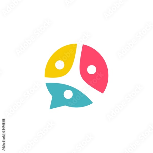 people family together human unity chat bubble logo vector icon