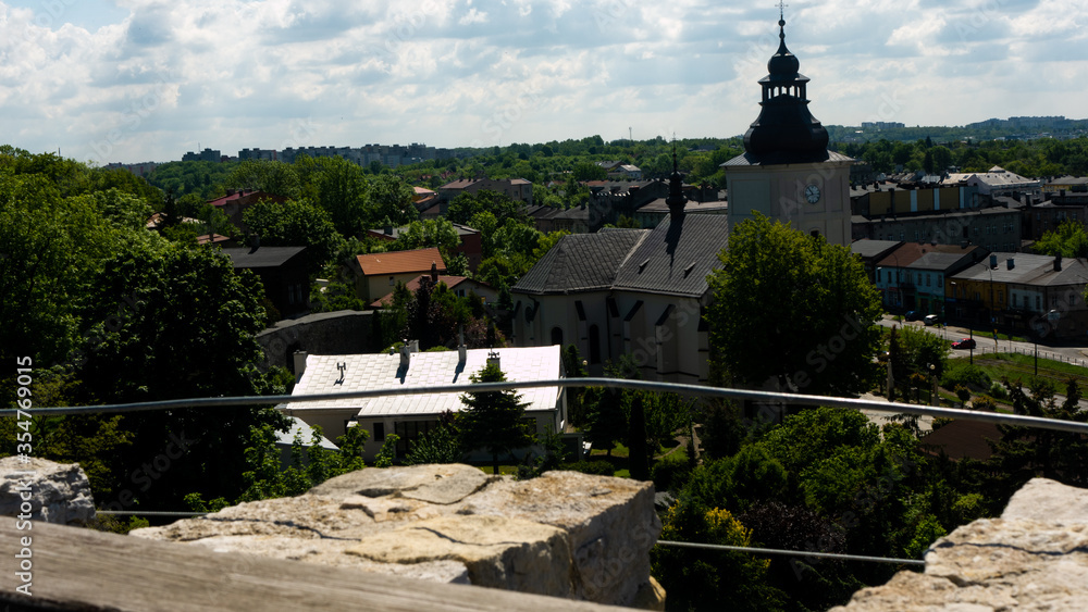 
View from the tower from the castle in Będzin, ready free entry space.