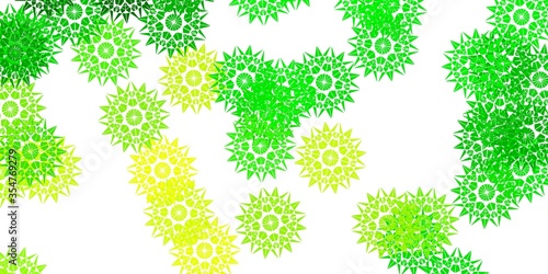 Light Green, Yellow vector natural backdrop with flowers.