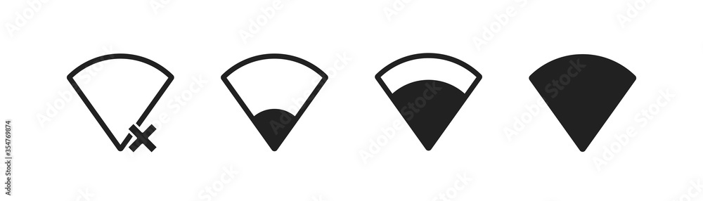 Signal, black simple symbol. Vector wifi icon for mobile design, in flat Signal, black simple symbol. Vector wifi icon for mobile design, in flat