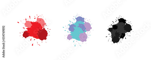 Abstract paint pattern for your design. Color splash background in vector flat