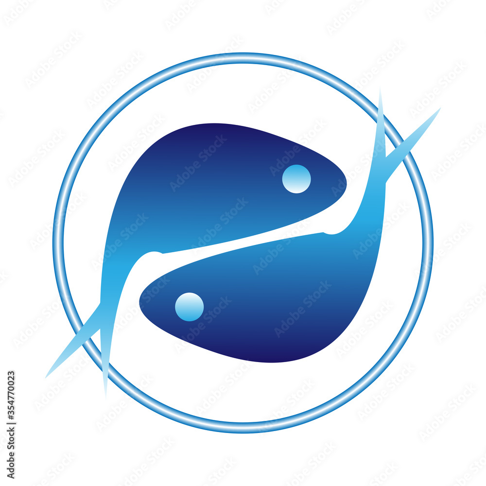 fish farm logo. suitable for fish pond logos or other types of aquatic