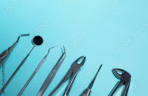 Professional Dentist tools in dental office Dental Hygiene and Health conceptual image