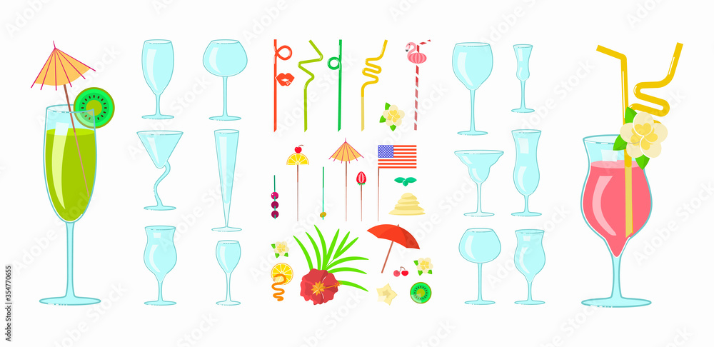 Set of various Alcoholic beveriges Set of various Alcoholic beveriges