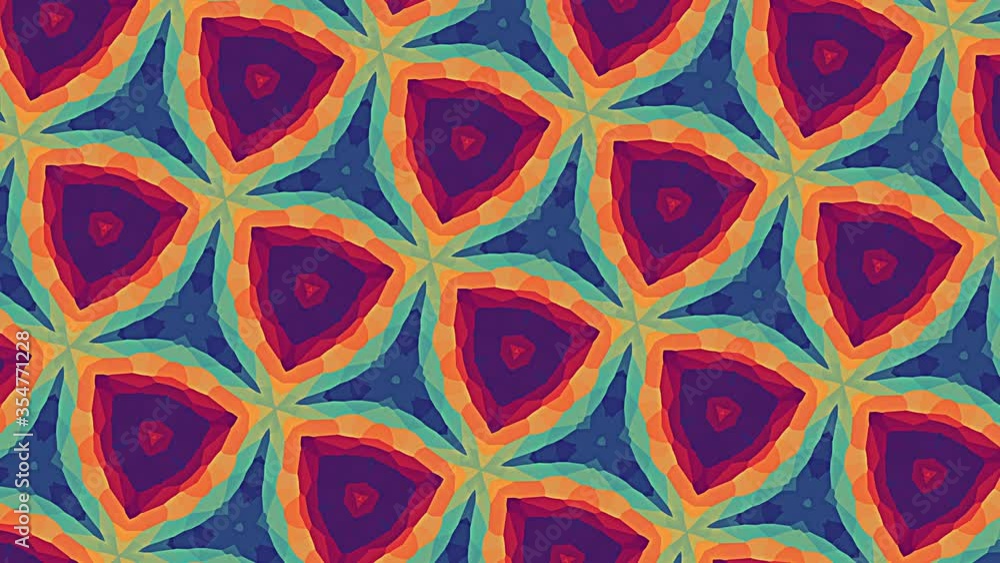 Digital animation various colorful kaledo shape rotating background multicolored bright ornament Digital animation various colorful kaledo shape rotating background multicolored bright ornament