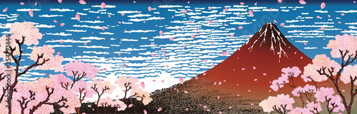 凱風快晴　桜＆花びらワイドバージョン	
