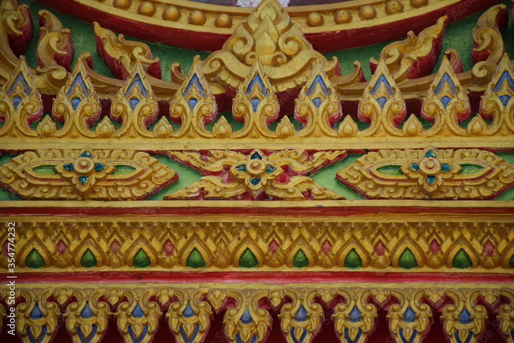 Stucco patterns on temple arches