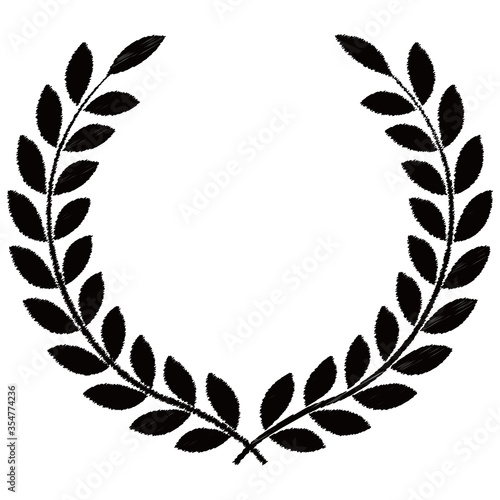 ラフな月桂樹のエムブレム素材