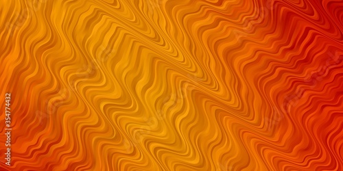 Light Orange vector texture with wry lines. Colorful geometric sample with gradient curves. Best design for your posters, banners.