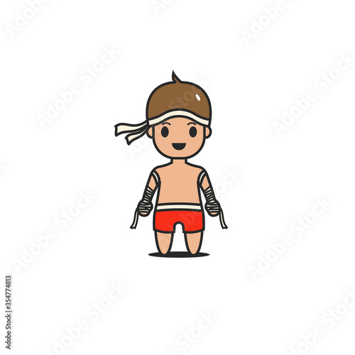 Cute Muaythai character vector