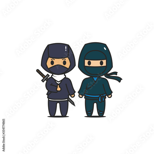 Cute ninja character vector
