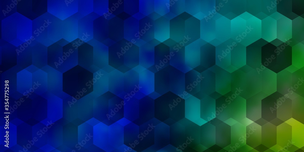 Light Blue, Green vector layout with hexagonal shapes. Light Blue, Green vector layout with hexagonal shapes.