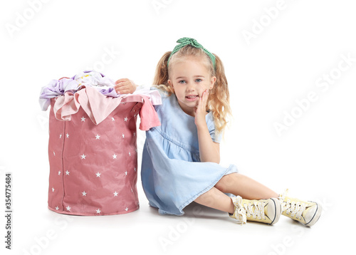 Cute little girl with dirty...