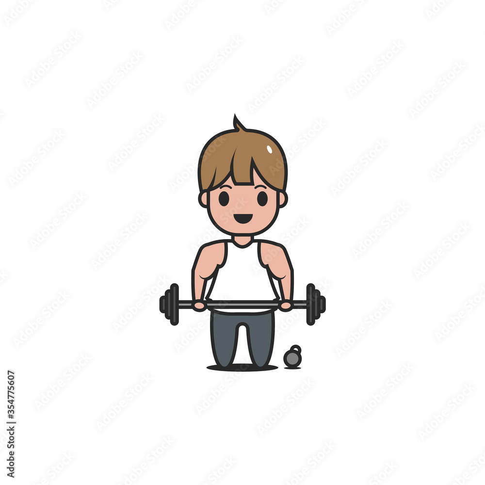 Cute Muscle man character vector Cute Muscle man character vector