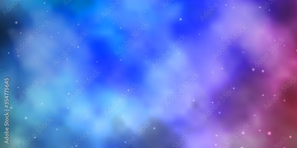 Obraz premium Light Blue, Red vector texture with beautiful stars. Modern geometric abstract illustration with stars. Pattern for new year ad, booklets.