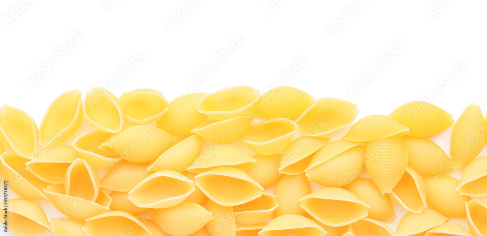 Uncooked pasta on white background Uncooked pasta on white background