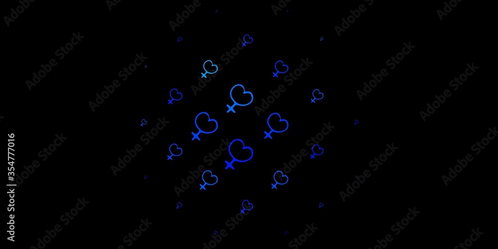 Dark BLUE vector template with businesswoman signs. Dark BLUE vector template with businesswoman signs.