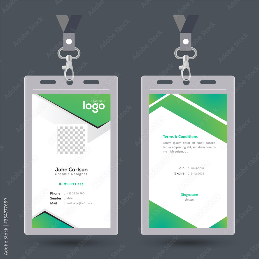 Creative ID Card Design Template. Identity badge With Photo Placeholder. Creative ID Card Design Template. Identity badge With Photo Placeholder.