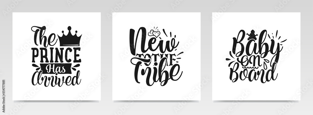 Baby born quotes letter typography set illustration. Baby born quotes letter typography set illustration.