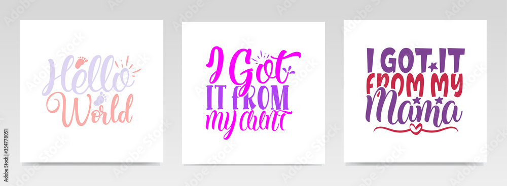 Baby born quotes letter typography set illustration. Baby born quotes letter typography set illustration.