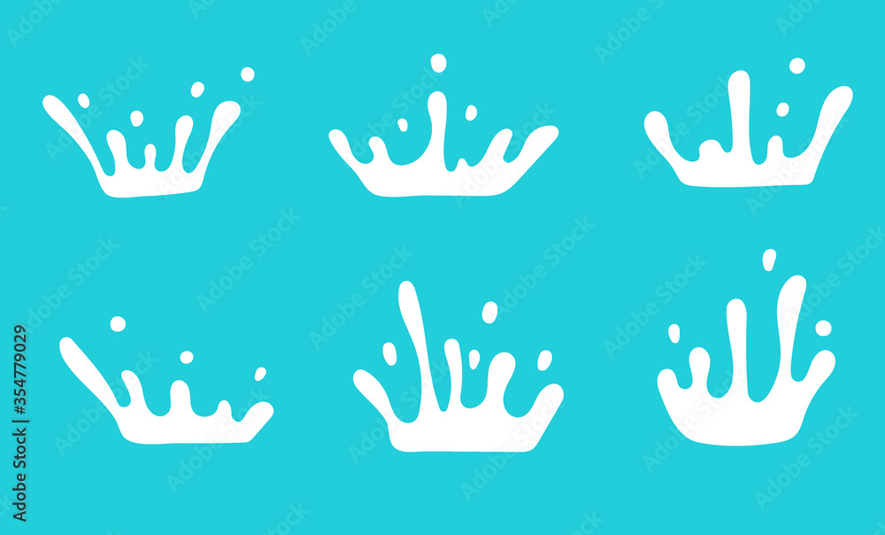 Milk crown badge and dairy labels with splashes and bolts. Milk badge with drop and splash for labels of package. Vector set. Milk crown badge and dairy labels with splashes and bolts. Milk badge with drop and splash for labels of package. Vector set.