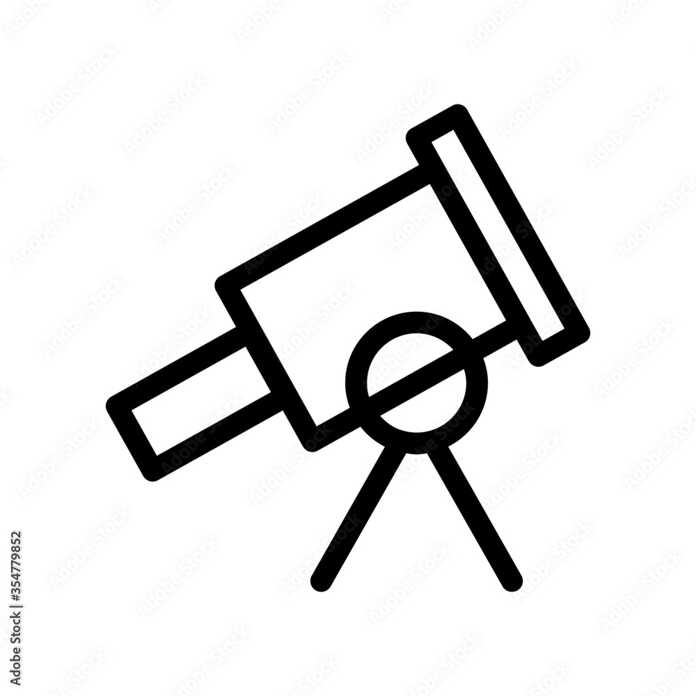 Telescope icon with outline style Telescope icon with outline style