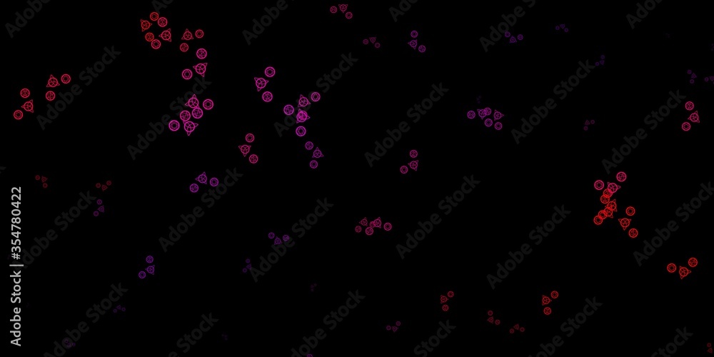 Dark Pink, Yellow vector template with esoteric signs.