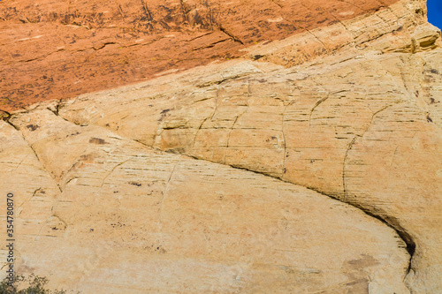 Pattern of Weathering Erosion On The Aztec Sandstone Walls of The Calico Hills,  Red Rock Canyon NCA, Las Vegas, USA