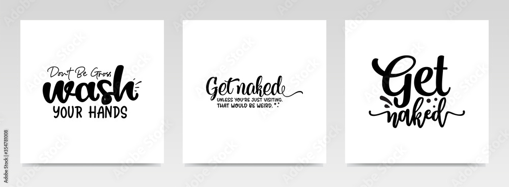 Bathroom quotes letter typography set illustration. Bathroom quotes letter typography set illustration.