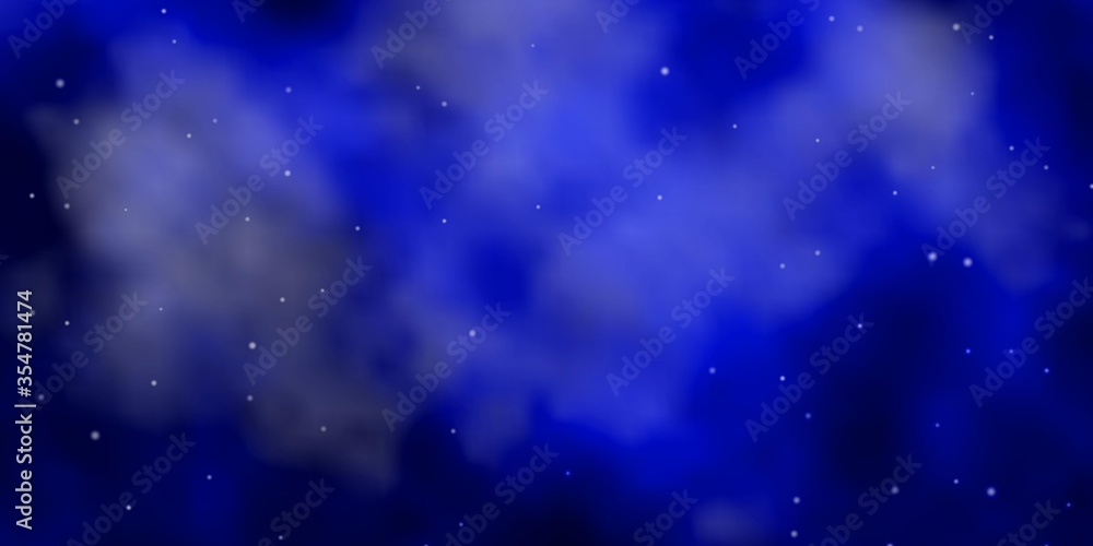 Obraz premium Dark BLUE vector layout with bright stars. Modern geometric abstract illustration with stars. Pattern for wrapping gifts.