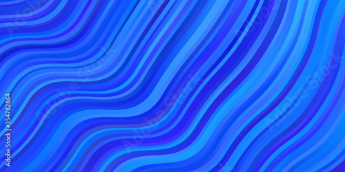 Light BLUE vector pattern with lines. Colorful abstract illustration with gradient curves. Design for your business promotion.