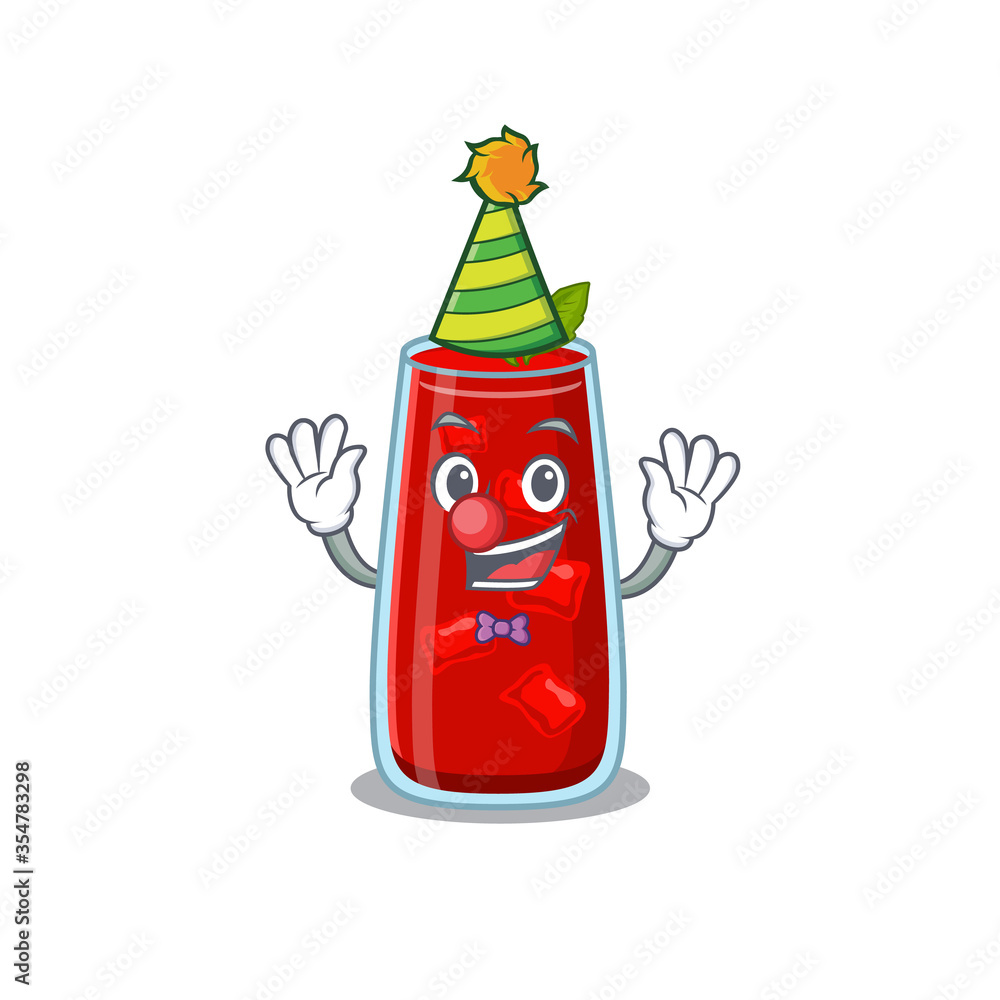 smiley clown bloody mary cocktail cartoon character design concept smiley clown bloody mary cocktail cartoon character design concept