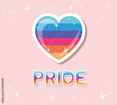 lgtbi heart with pride text vector design