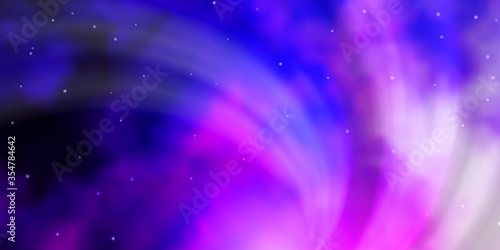 Light Purple, Pink vector background with small and big stars. Blur decorative design in simple style with stars. Design for your business promotion.