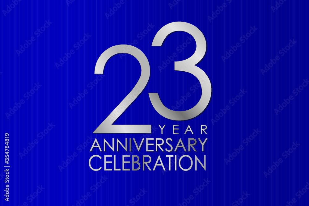 23 Year Anniversary Silver Color on Blue Background, for printed, banner, card, anniversary, greeting card, invitation card - Vector 23 Year Anniversary Silver Color on Blue Background, for printed, banner, card, anniversary, greeting card, invitation card - Vector