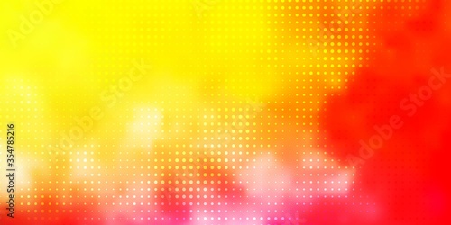 Light Pink  Yellow vector template with circles. Colorful illustration with gradient dots in nature style. Design for your commercials.