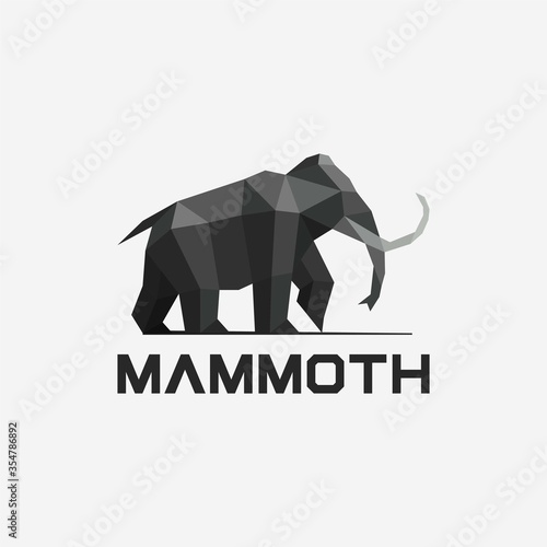 Geometric mammoth logo design template photo