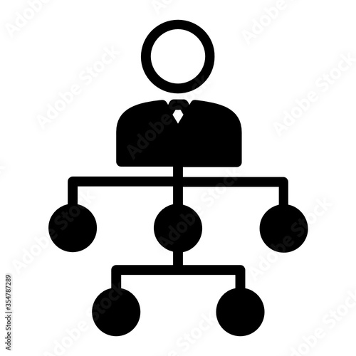 Organization Chart concept, hrm symbol on white background, company hierarchy chart vector icon design 