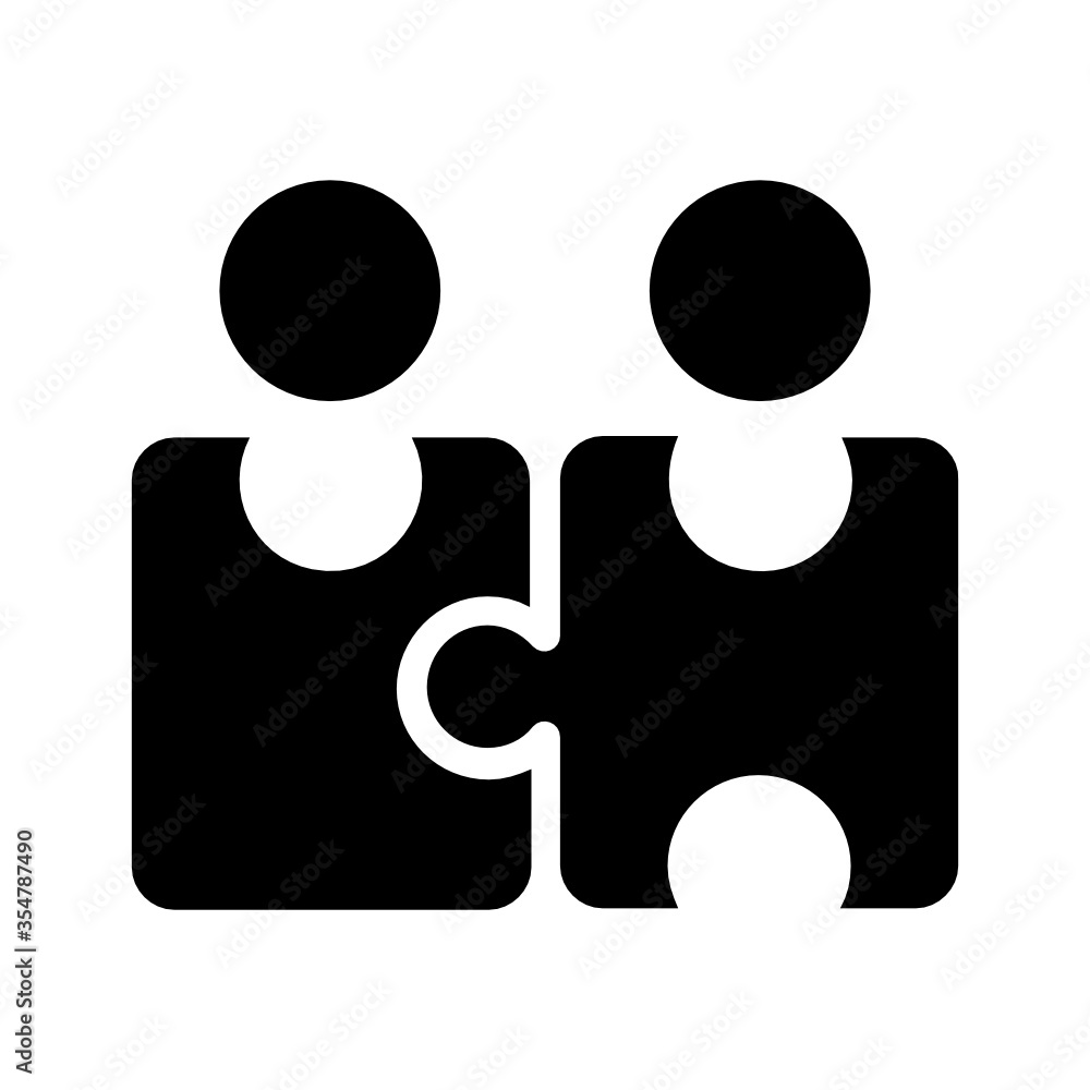 Problem Solvers Staff members Concept, hrm symbol on white background, Employee as Puzzle Jigsaw Vector Icon Design  