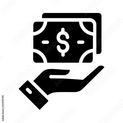 Employee Salary Concept, Hrm Symbol on white background, HR Expense wage Vector Icon design  