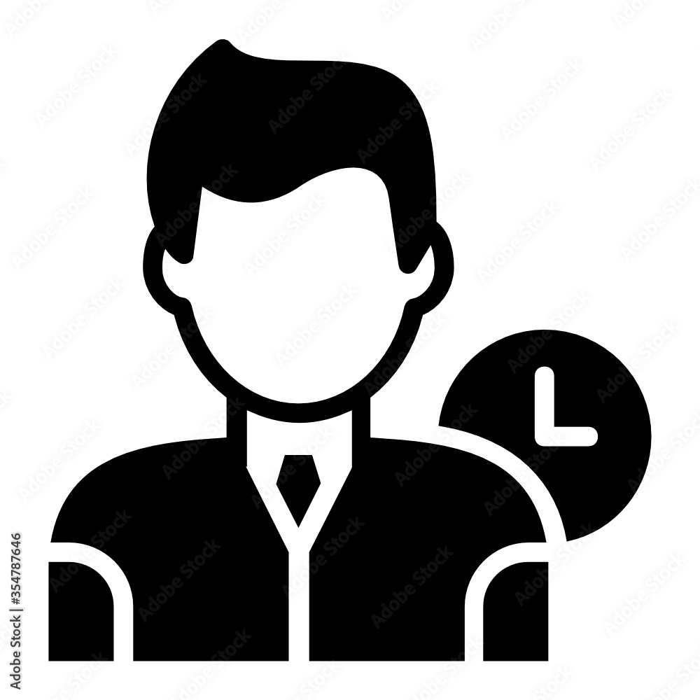 Part-time Employee Concept, hrm symbol on white background, Non-Permanent Staff, Visiting Faculty Vector Icon design Part-time Employee Concept, hrm symbol on white background, Non-Permanent Staff, Visiting Faculty Vector Icon design