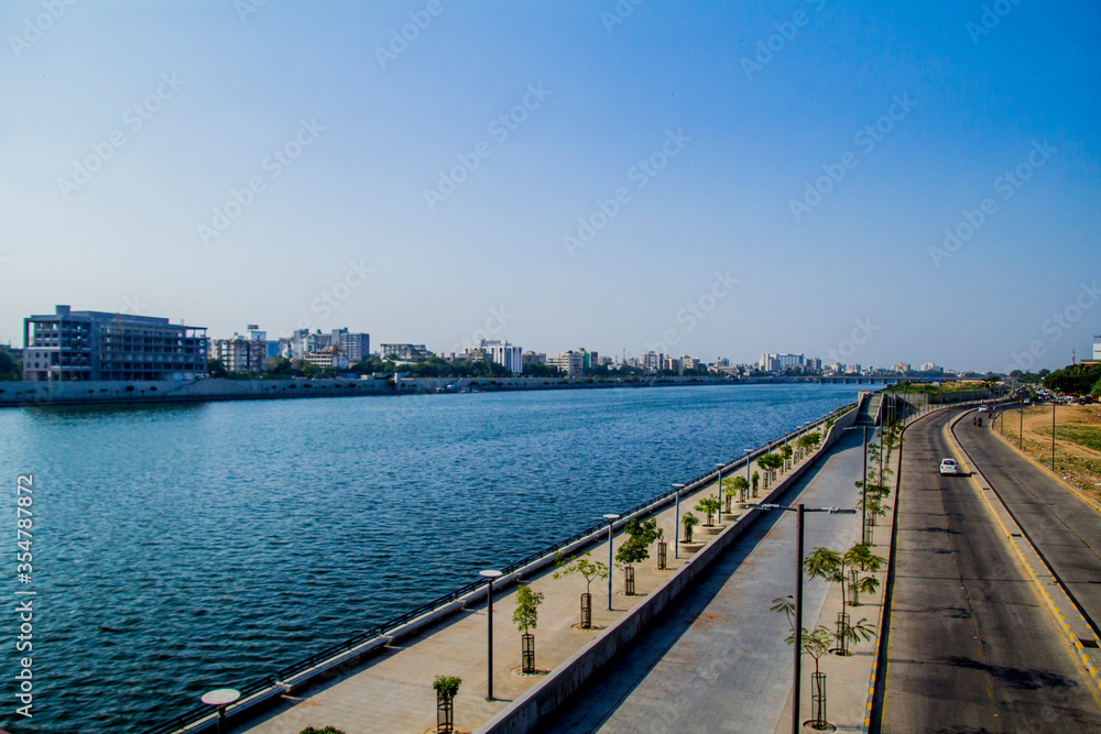 Various views of the Ahmadabad riverfront