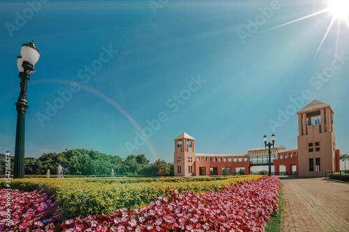 Fototapeta Naklejka Na Ścianę i Meble -  landscape with red and blue sky