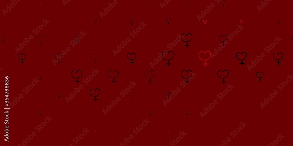 Light Red, Yellow vector texture with women's rights symbols.