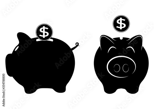 silhouette of a piggy bank